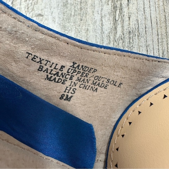 New ADRIENNE VITTADINI Xander Knotted Stiletto Sandal In Pool Blue Satin #619 - Picture 8 of 11